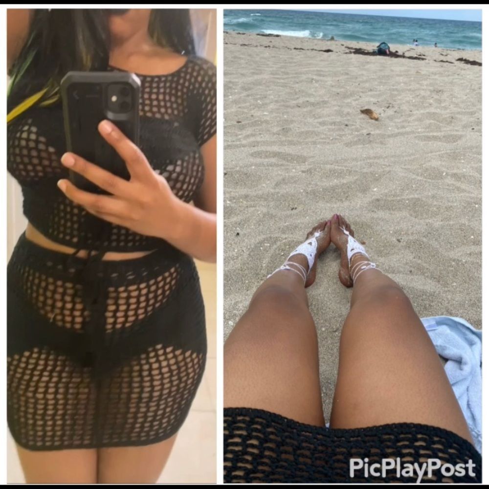 Sexy Crochet Coverup Skirt Set